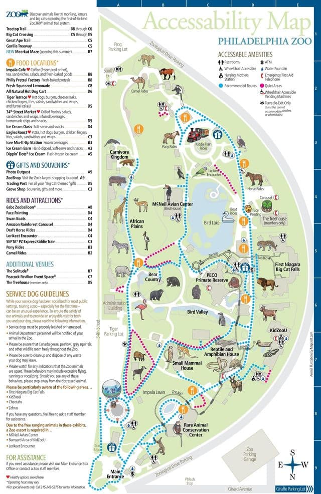 Mapa do Parque Zoológico da Filadélfia
